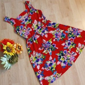 Xhilaration red floral skater dress